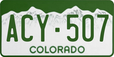 CO license plate ACY507