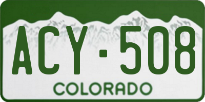 CO license plate ACY508