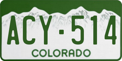 CO license plate ACY514