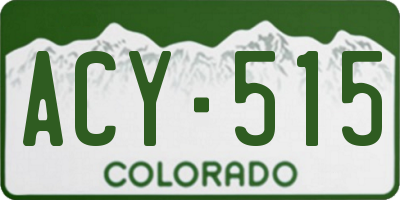 CO license plate ACY515