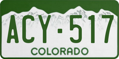 CO license plate ACY517