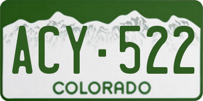 CO license plate ACY522