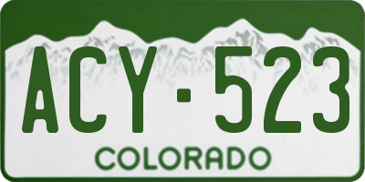 CO license plate ACY523