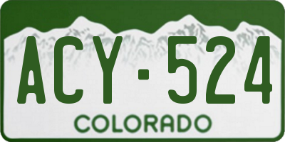 CO license plate ACY524