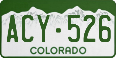 CO license plate ACY526
