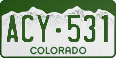 CO license plate ACY531