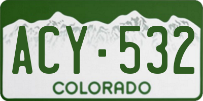 CO license plate ACY532