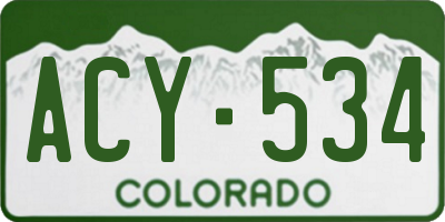 CO license plate ACY534