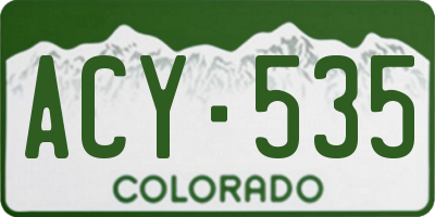 CO license plate ACY535