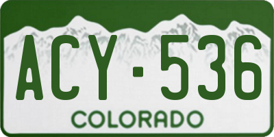 CO license plate ACY536