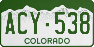 CO license plate ACY538