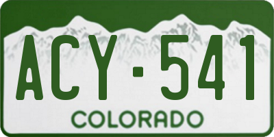 CO license plate ACY541