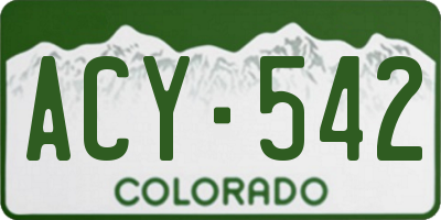 CO license plate ACY542