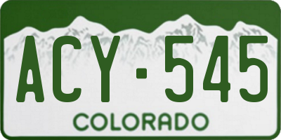 CO license plate ACY545