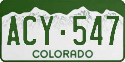 CO license plate ACY547