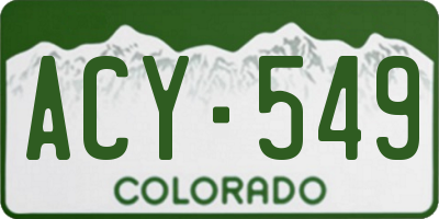 CO license plate ACY549