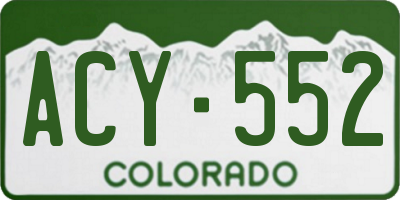 CO license plate ACY552