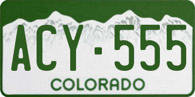 CO license plate ACY555