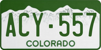CO license plate ACY557