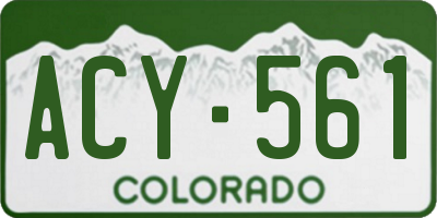 CO license plate ACY561