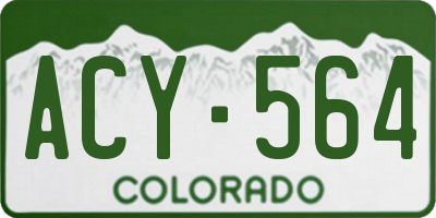 CO license plate ACY564