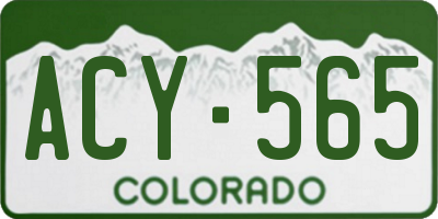 CO license plate ACY565