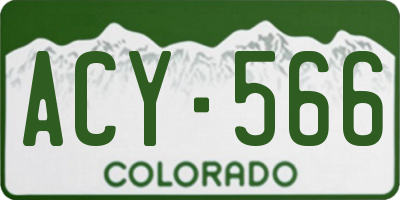 CO license plate ACY566