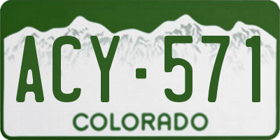 CO license plate ACY571