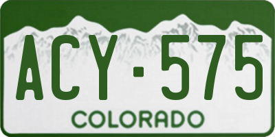 CO license plate ACY575