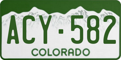 CO license plate ACY582