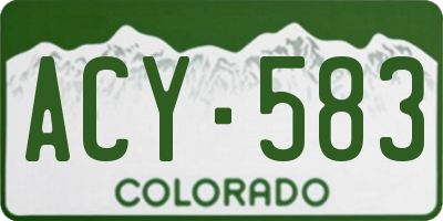 CO license plate ACY583