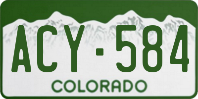 CO license plate ACY584