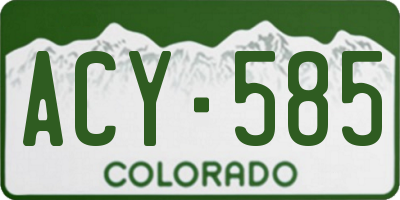 CO license plate ACY585