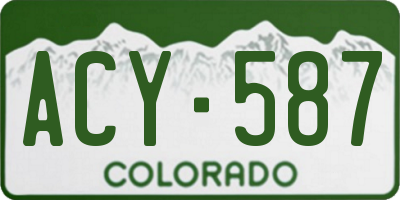 CO license plate ACY587