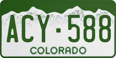 CO license plate ACY588