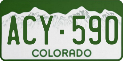CO license plate ACY590