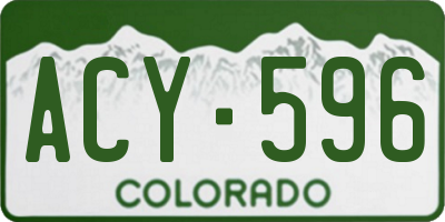 CO license plate ACY596