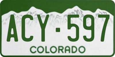 CO license plate ACY597