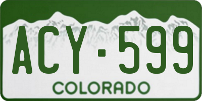 CO license plate ACY599