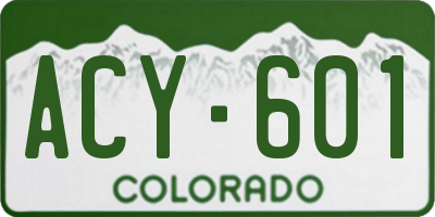 CO license plate ACY601