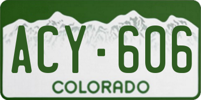 CO license plate ACY606