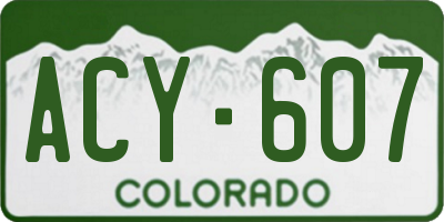 CO license plate ACY607