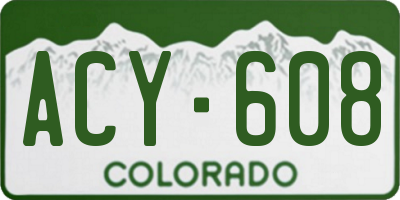 CO license plate ACY608