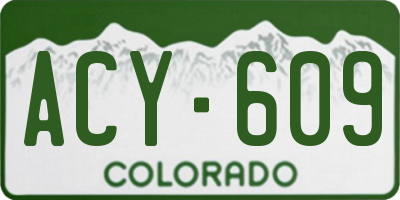 CO license plate ACY609
