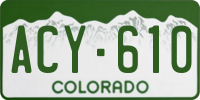 CO license plate ACY610