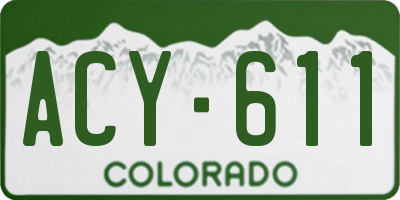 CO license plate ACY611
