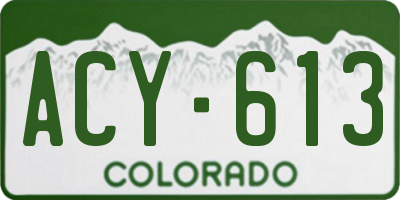 CO license plate ACY613