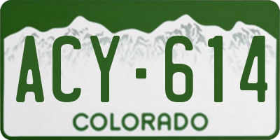 CO license plate ACY614