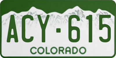 CO license plate ACY615