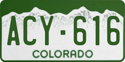CO license plate ACY616